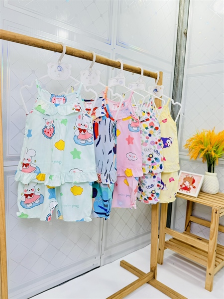 Combo 5 Bộ tole lanh - dây nhỏ, lá cổ bé gái TH11