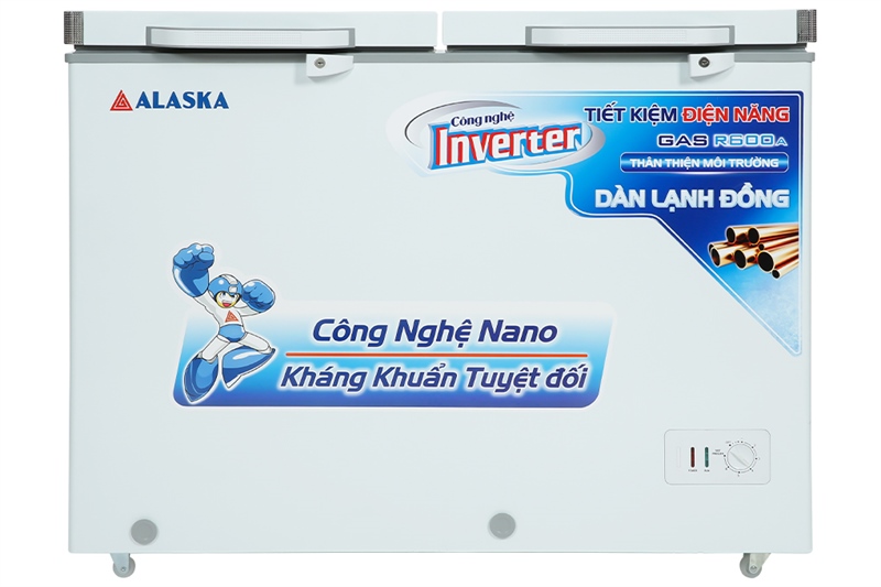 Tủ kem Alaska 221 lít inverter BCD-3568CI 2 ngăn đông + mát