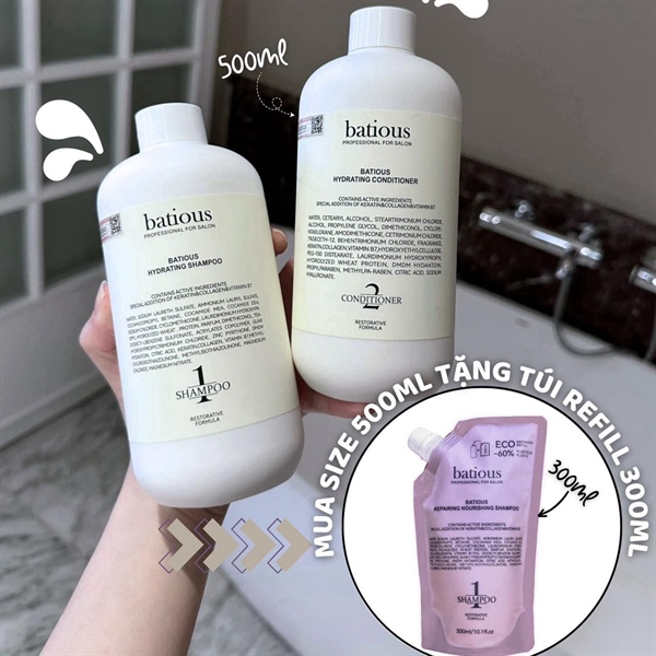 Gội Xả Batious TRẮNG 500ml