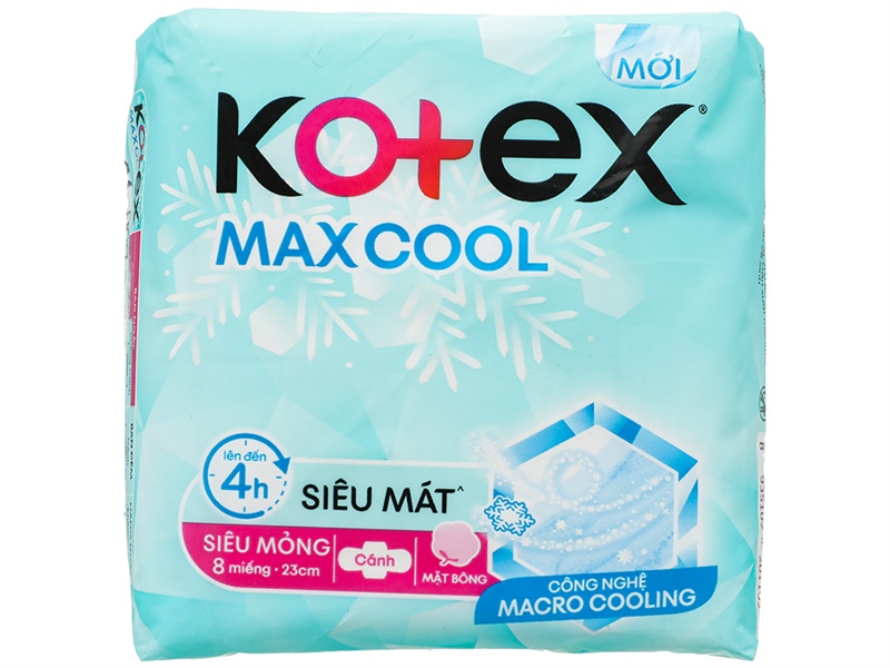 Băng vệ sinh Kotex thảo dược Cool siêu mỏng cánh 8 miếng