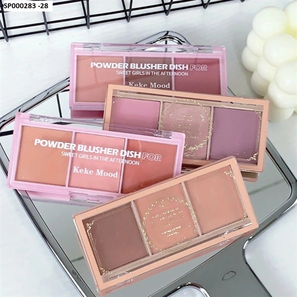 ✅E103 phấn 3 ô Keke mood-0283