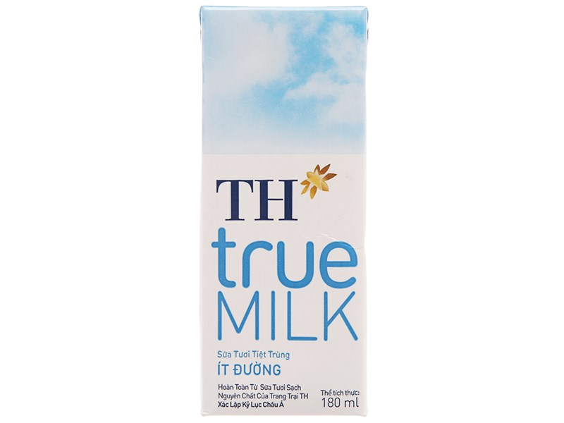 Sữa tươi tiệt trùng ít đường TH true MILK 180ml