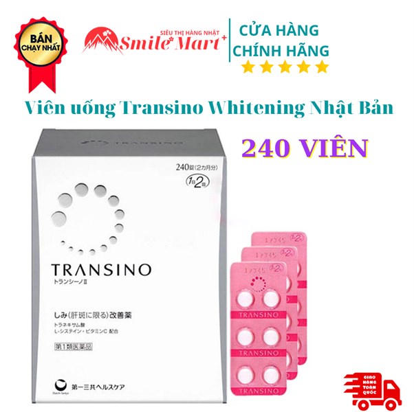 Viên uống trị nám Transino Whitening 240 viên - Hàng Nhật nội địa (20h/th)