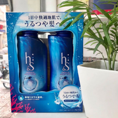 Bộ dầu gội và xả HS màu xanh dương