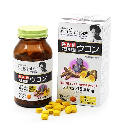 Viên giải rượu- giảm độc tố cho Gan Three Turmerics Noguchi 240 viên