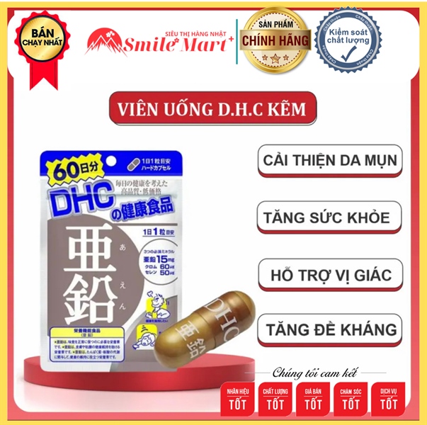 Viên uống bổ sung Kẽm DHC 60 ngày