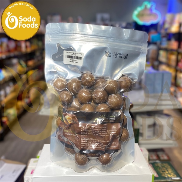 Macca Úc nguyên vỏ rang nứt 500g