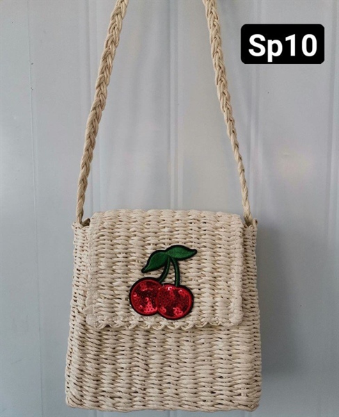 Túi cói cherry to đeo chéo - Cherry bag - Usd 6.5