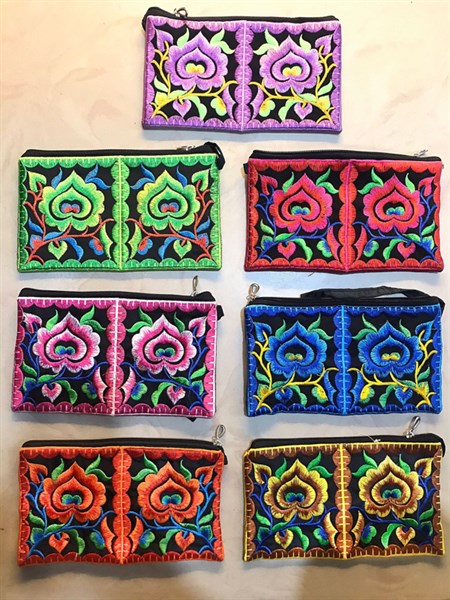 Ví chữ nhật hổng tim phượng bướm - Wallet - Usd 1.2