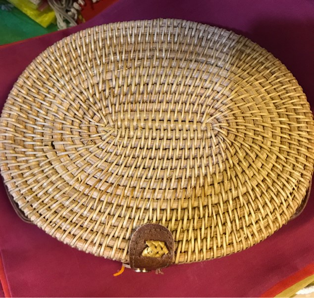 Túi mây bầu dục 20cm - Rattan bag - Usd 8.5