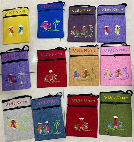 Túi điện thoại vải thô cô gái - Phone bag - Usd 1.3