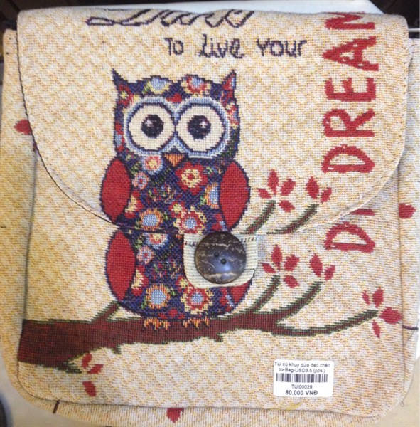 Túi cú khuy dừa đeo chéo to - Bag - Usd 3.5