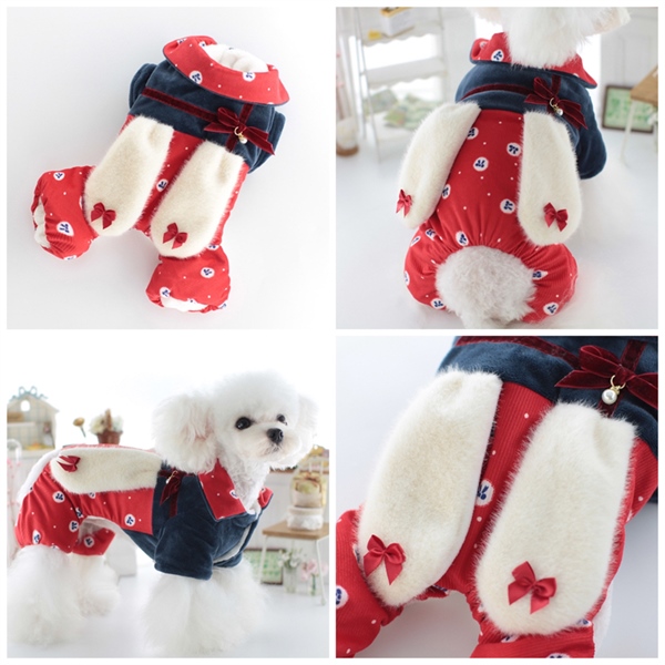 LP - Bộ liền cổ tròn thỏ tai dài họa tiết nơ