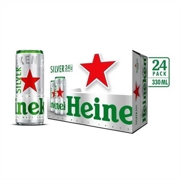 BIA THÙNG HEINEKEN BẠC SILVER 24 LON CAO 330ML/LON