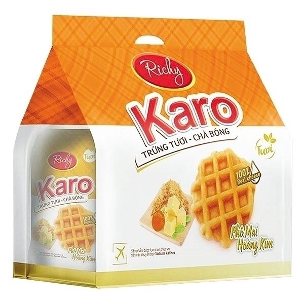 626. BÁNH KARO RICHY TRỨNG TƯƠI CHÀ BÔNG VỊ PHÔ MAI HOÀNG KIM 156G