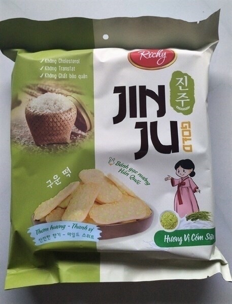 BK-BÁNH GẠO NƯỚNG HÀN QUỐC JINJU HƯƠNG CỐM SỮA 145G/16 GÓI