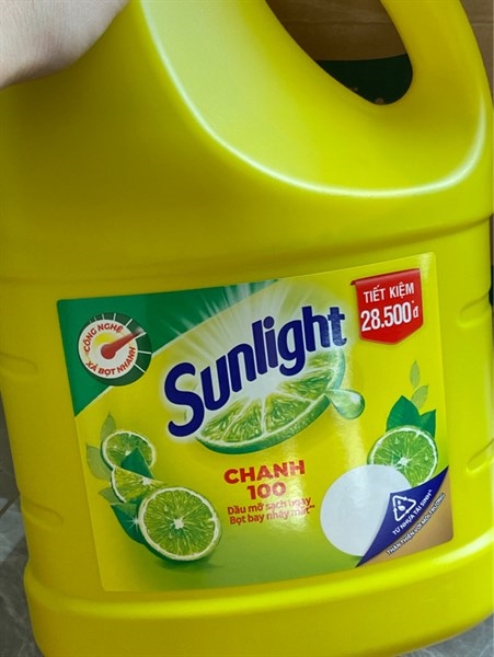 NƯỚC RỬA CHÉN SUNLIGHT CHANH 100 CHIẾT XUẤT CHANH TƯƠI CAN 3.6 LÍT
