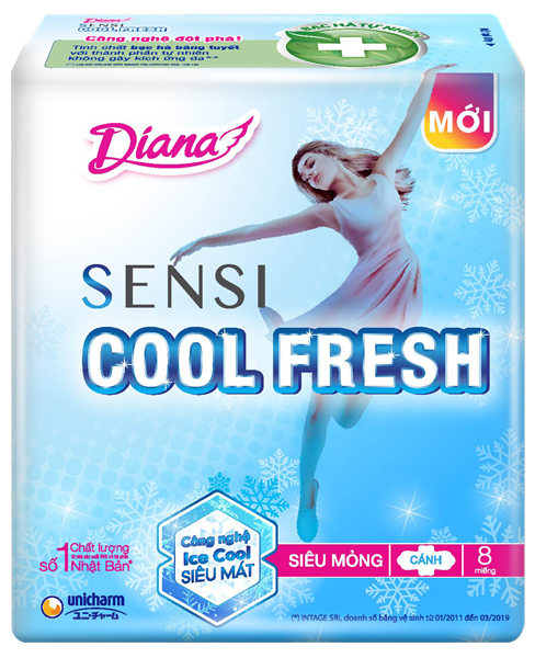 DIANA SENSI COOL SIÊU MỎNG CÁNH 23CM 8 MIẾNG