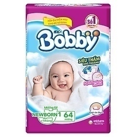 BỈM MIẾNG LÓT SƠ SINH BOBBY FRESH NEWBORN 1 N64 CHO BÉ DƯỚI 1 THÁNG