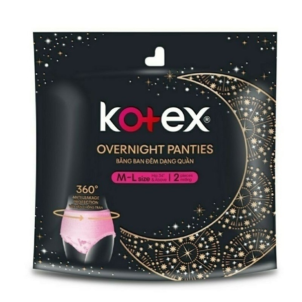 BĂNG VỆ SINH KOTEX BAN ĐÊM DẠNG QUẦN SIZE M-L 2 MIẾNG