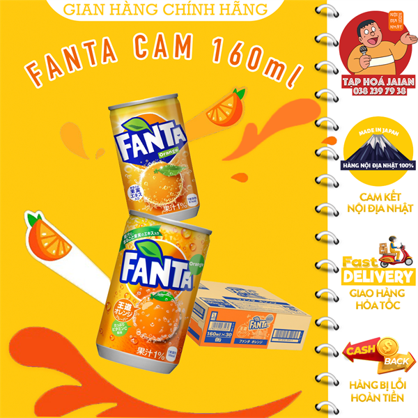 Nước Giải Khát Có Ga Fanta Mini vị Cam 160mL