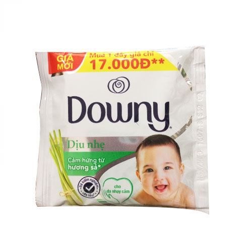 Dây 10 gói nước xả vải đậm đặc Downy dịu nhẹ hương sả 21ml