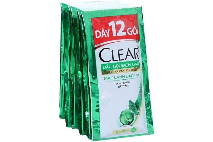 Dầu gội Clear Sạch gàu Mát lạnh bạc hà gói 6g/12