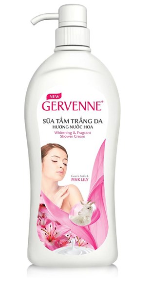 Sữa Tắm Trắng Da Hương Nước Hoa Gervenne 900g - Hương Hoa Ly Hồng