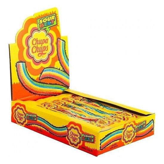 Kẹo Dẻo Chupa Chups Sour Belt (Hộp 32 Dây)