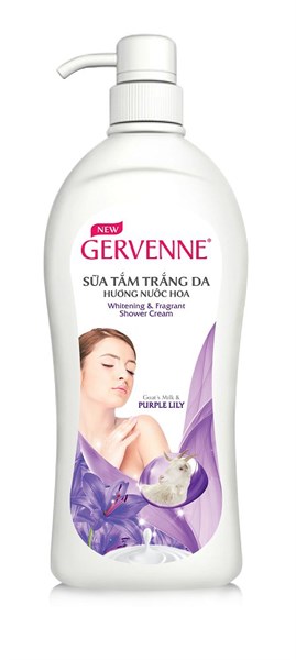Sữa Tắm Trắng Da Hương Nước Hoa Gervenne 900g - Hương Hoa Ly Tím