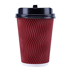Ly cà Phê Dùng 1 Lần 16 Ly Có Nắp 340ml