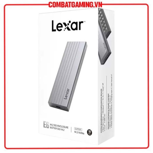 Vỏ box di động SSD Lexar E6 LPAE06N-RNBNG M.2 PCIe NVMe Gen3x4 / Gen4x4 Type-C