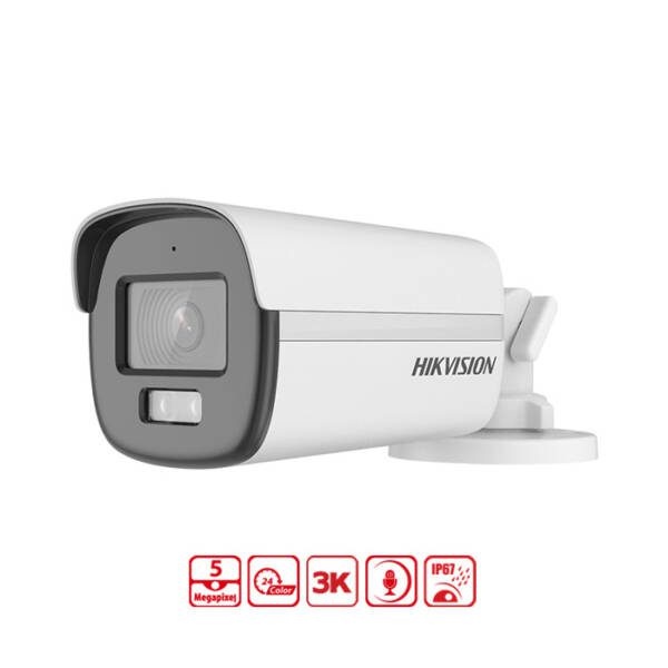 Mắt CAM thân Hik DS 2CE12KF0T-FS (có mầu ban đêm, có míc) 3K-5M