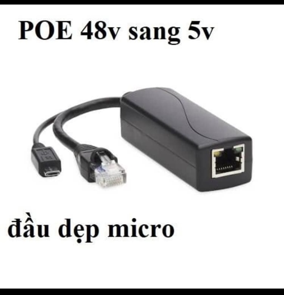 Jack chia POE 48v ra 5v chân micro - PK5 (cho cam ko POE) (3T)