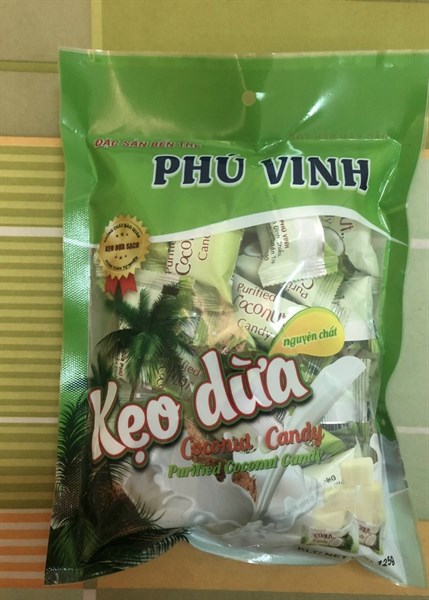 Kẹo dừa Phú Vinh gói 125g - Nguyên chất