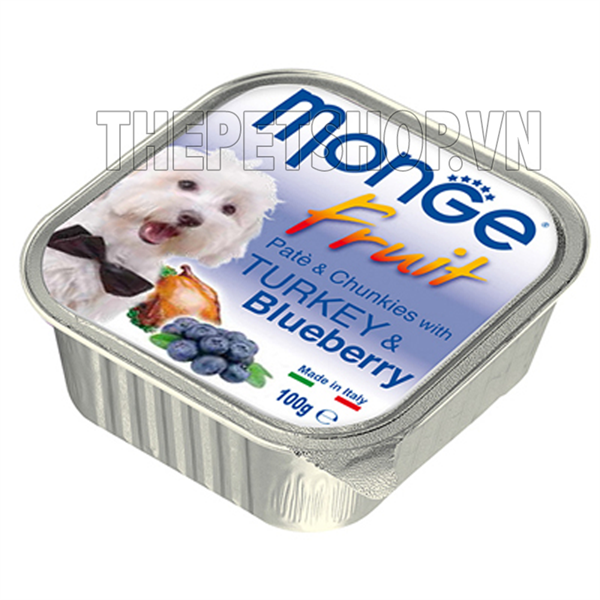 Monge Fruit TURKEY & Blueberry 100gr (Gà tây và trái việt quất)