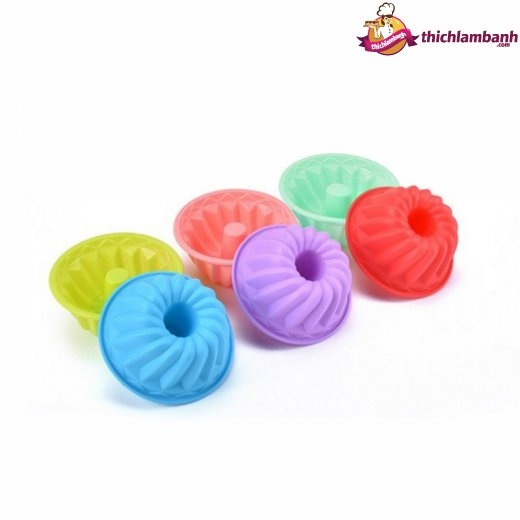 Khuôn silicon rời tròn có lõi giữa 7.5cm (6 cái)