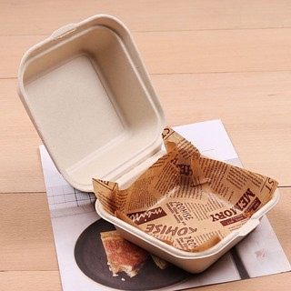 Hộp bento bã mía nâu (10c)