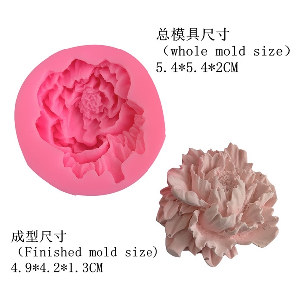 4D Silicon Hoa mẫu đơn 4.9cm H6459
