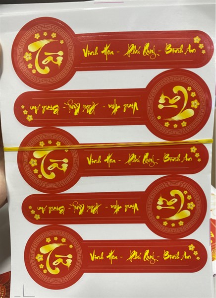 5 tem tết dán quai tròn
