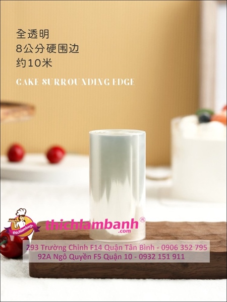Viền bánh nylon cứng cao 8cm- ( cuộn cắt sẵn 10m)