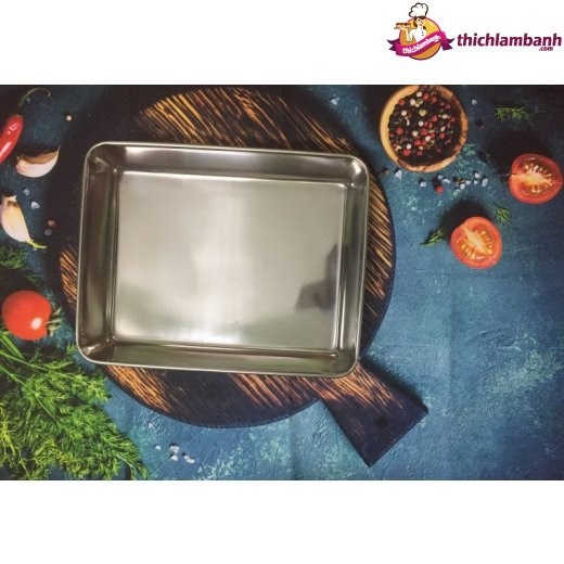 Khuôn chữ nhật cách thủy inox - 30 x 25 x 6 cm