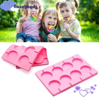 Khuôn silicone 8 hình tròn tự làm kẹo mút lollipop