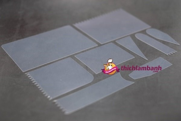 Bộ 9 miếng mica mềm chà láng bánh kem