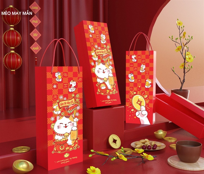 Hộp bánh dứa Mèo May Mắn
