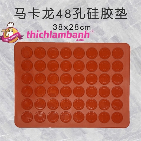 Tấm silicon nướng bánh Macaron - 48 ô