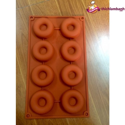 Khuôn silicon donut 8 lỗ