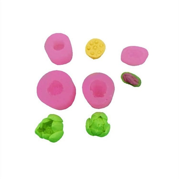 4D Silicon 4 khuôn hoa sen, ếch, đài, nụ