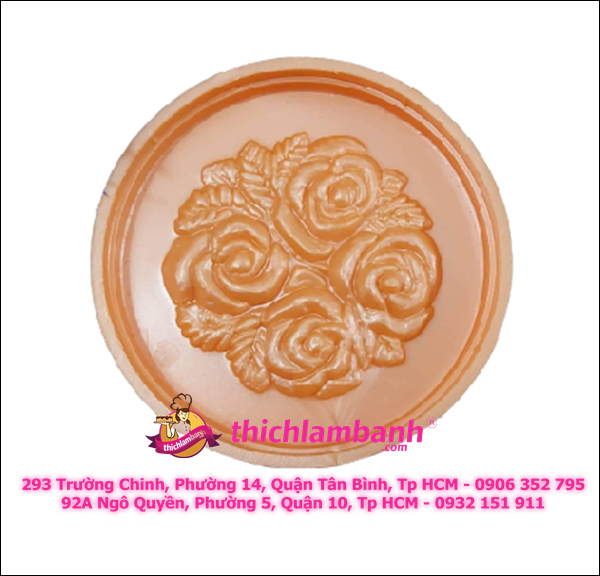 Khuôn trung thu nhấn Ngọc Lan HOA HỒNG - 200 GR