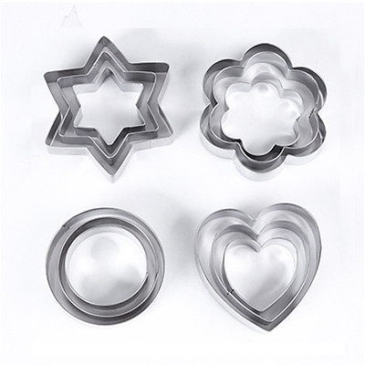 Bộ nhấn inox 3 hình ( Tim/tròn/hoa/sao)